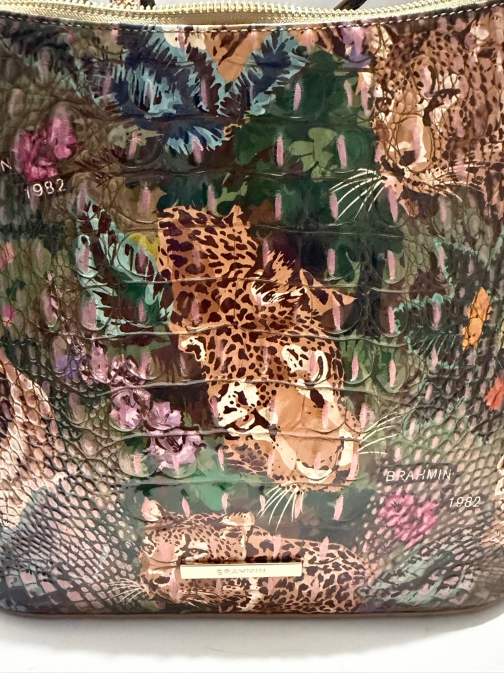 Brahmin Brown Multicolor Floral Leopard Bag - Picture 2 of 13
